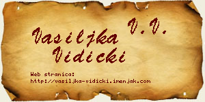 Vasiljka Vidicki vizit kartica